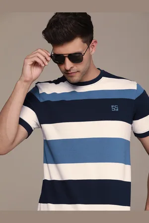 French Connection Men Striped Pure Cotton T-shirt
