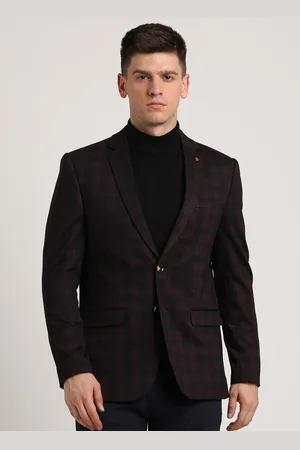 Turtle Men Self Design Slim-Fit Single Breasted Blazer