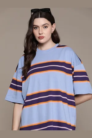 Roadster The Lifestyle Co. Striped Oversized Longline T-shirt