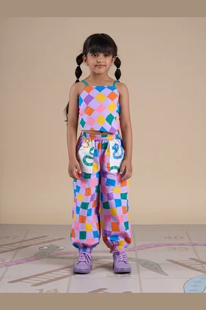 LIL DRAMA Girls Printed Top with Capris