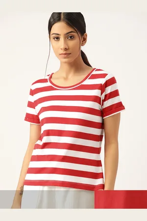 ETC Women Pack Of 2 Red & White Lounge T-shirts