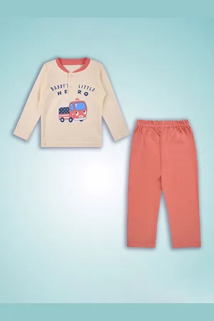 Wish Karo Boys Printed Round Neck Long Sleeves T-Shirt With Trouser