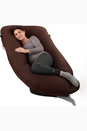 Pum Pum Brown Fibre Filled Faux Velvet Ultra Soft Maternity Pillow