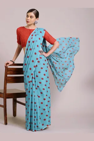 HRITIKA Polka Dots Printed Saree