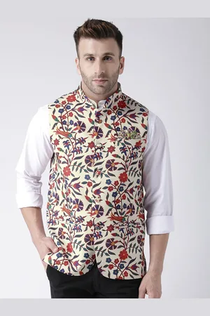Hangup Men Printed Woven Nehru Jacket