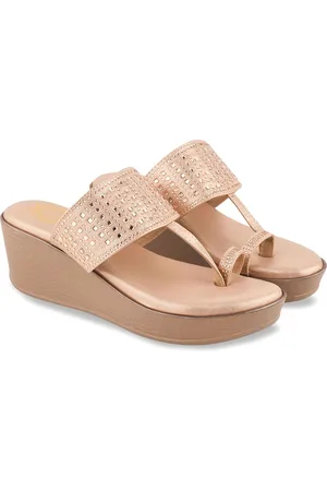 Shoetopia Girls Suede Embellished Open Toe Wedge Sandals