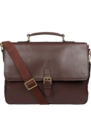 Hidesign Men Brown Solid Leather Laptop Bag