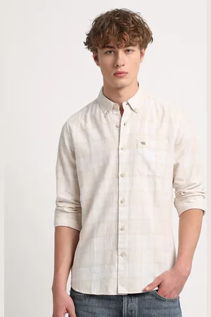 The Bear House Slim Fit Checked Cotton Linen Casual Shirt