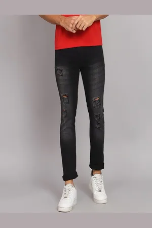 Moda Rapido Men Classic Tapered Fit Slash Knee Light Fade Jeans