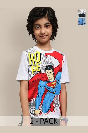 Kidsville Pack Of 2 Dc Comics Printed Pure Cotton T-Shirts