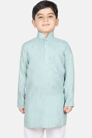 SG Boys Turquoise Blue Solid Straight Kurta