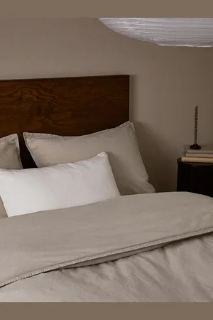 H&M Beige Washed Cotton Double/King Duvet Cover Set