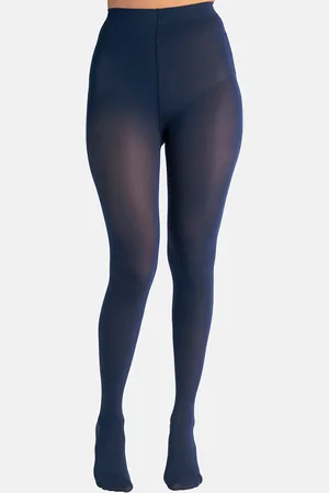 Theater Women Navy Blue Solid Stockings