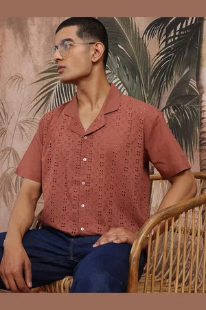 Sangria Pure Cotton Schiffli Shirt