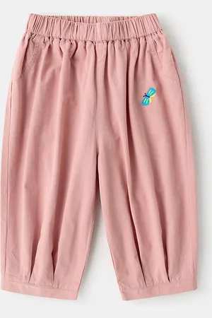 LULU & SKY Girls Tapered Fit High-Rise Trousers