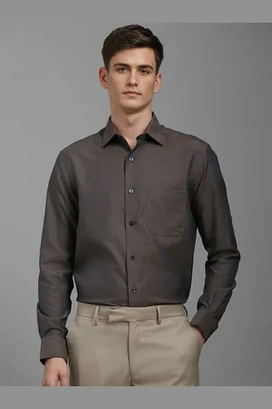 Louis Philippe Men Classic Fit Spread Collar Micro Ditsy Printed Cotton Formal Shirt