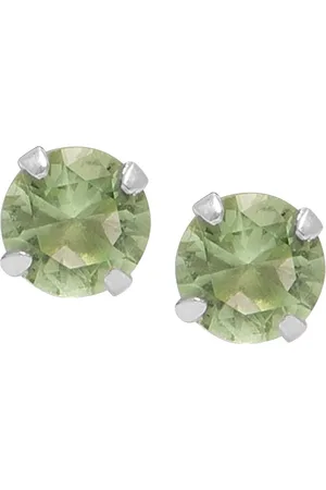 Abhooshan 925 Sterling Silver Cubic Zirconia-Studded Circular Studs Earrings