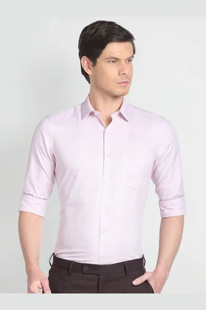 Arrow Self Design Textured Pure Cotton Formal Shirt
