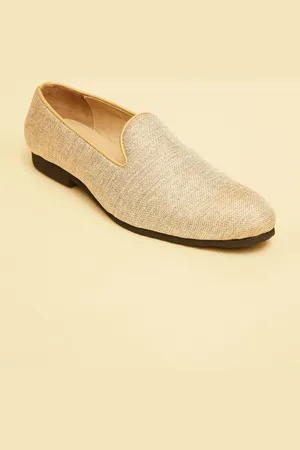 Manyavar Men Self Textured Loafers Mojaris