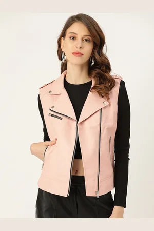 Leather Retail Women Lapel Collar Solid PU Casual Biker Jacket