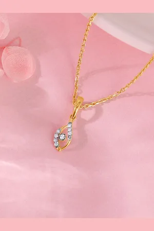 GIVA Women 14KT Captivating Droplet Pendant Diamond