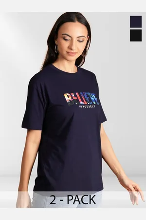 Metronaut Women Typography 2 Printed Applique T-shirt