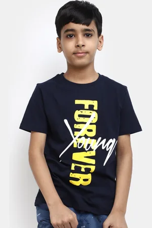 V-Mart Boys Typography Printed Cotton T-shirt