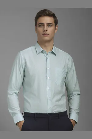 Louis Philippe Men Slim Fit Spread Collar Ethnic Motifs Printed Cotton Formal Shirt