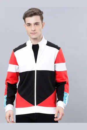 Highlander Men White & Black Colourblocked Sweatshirt