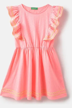 Benetton Flutter Sleeve Fit & Flare Dress