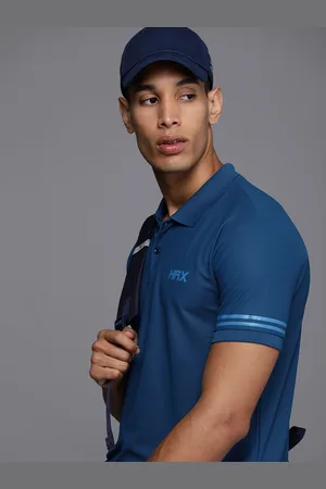 HRX Men Striped Polo Collar T-shirt