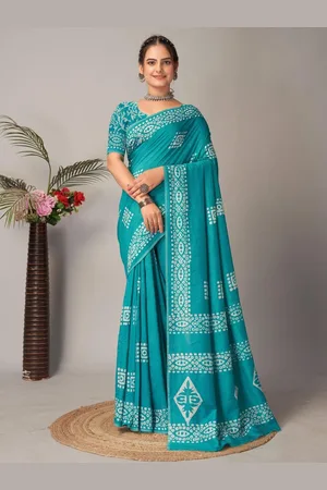 HERE&NOW Batik Block Print Saree