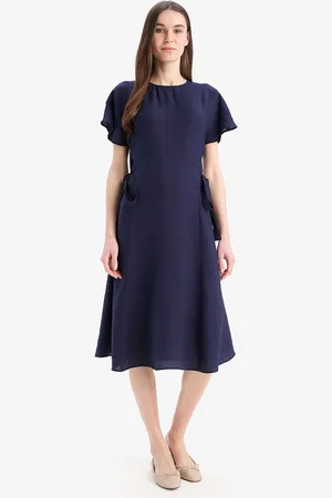 DeFacto Flared Sleeve A-Line Midi Dress