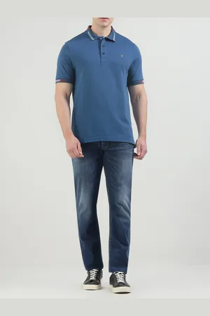 Farah Men Solid Polo Collar Cotton T-shirt