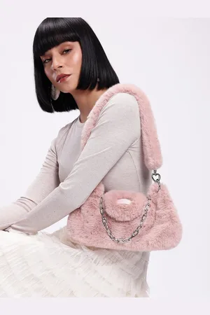 DressBerry Structured Shoulder Bag With Fur