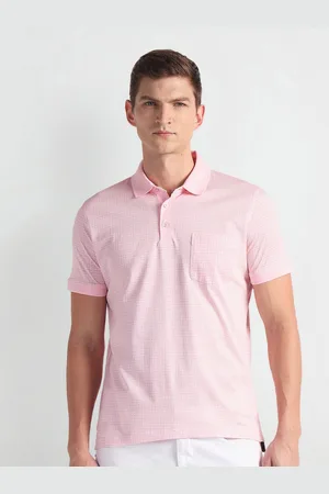 Arrow Geometric Printed Polo Collar Short Sleeves Pockets Regular T-shirt
