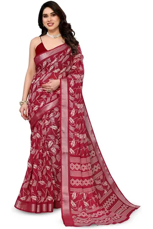 Moda Rapido Floral Zari Linen Blend Saree