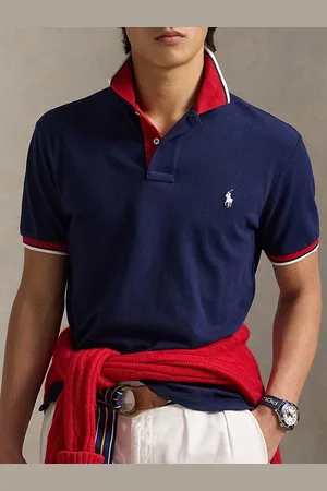 Ralph Lauren Men Solid Polo Collar Cotton Slim Fit T-shirt