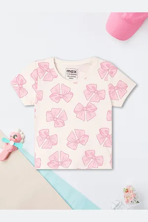 Max Collection Girls Conversational Printed Round Neck Cotton T-shirt