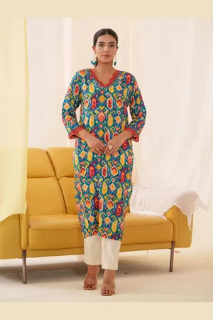Sangria Abstract Printed Straight Kurta