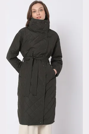 VERO MODA Women Black Longline Quilted Jacket