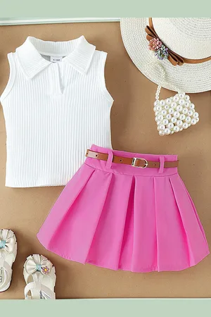 LULU & SKY Girls Striped Top with Skirt