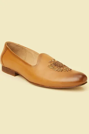 Manyavar Men Self Embroidered Loafer Style Shoes Mojaris