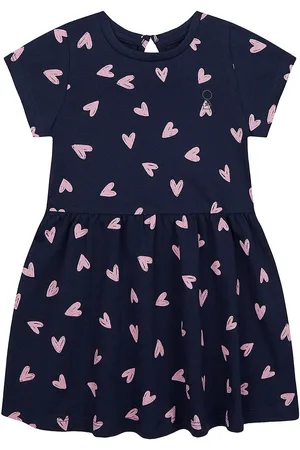 Mothercare Girls Navy Blue Solid Fit and Flare Dress