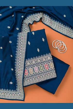 Koskii Art Silk Unstitched Dress Material