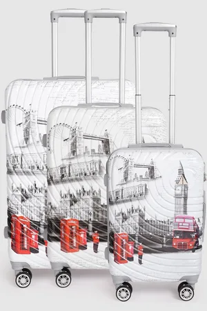 Teakwood Leathers London Set of 3 Printed 360 Degree Rotation Hard-Sided Trolley Bags 182L