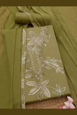 Soch Floral Printed Beads and Stones Unstitched Dress Material