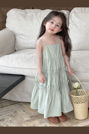 LULU & SKY Girls Shoulder Straps Maxi Dress