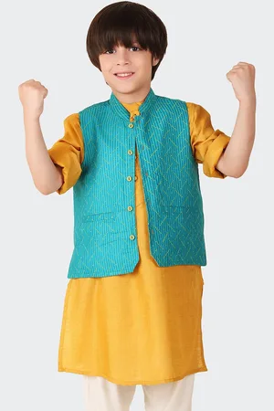 Fabindia Boys Printed Nehru Jacket