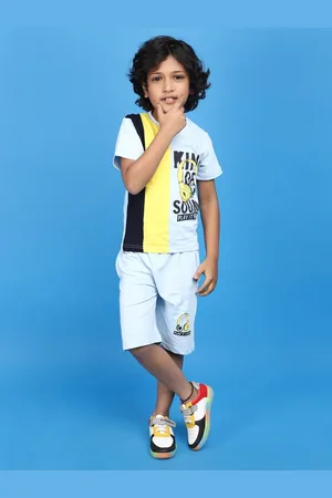 V-Mart Boys Printed Pure Cotton T-shirt with Shorts